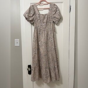 Chic Long Sleeve Floral Dress